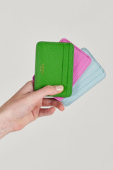 Oroton Jemima Card Sleeve in Fuchsia and Pebble Cow Leather for Women