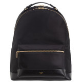 Oroton Inez Nylon 13" Backpack in Black and Nylon/ Shiny Soft Saffiano for Women