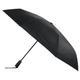 Front product shot of the Oroton Logo Small Umbrella in Black/Black and 100% polyester fabric for Women