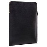 Back product shot of the Oroton Inez 15" Laptop Cover in Black and Shiny Soft Saffiano for Women