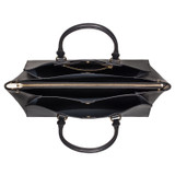 Internal product shot of the Oroton Inez 15" Zip Around Worker Tote in Black and Shiny Soft Saffiano for Women