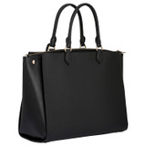 Back product shot of the Oroton Inez 15" Zip Around Worker Tote in Black and Shiny Soft Saffiano for Women
