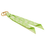 Oroton Heather Scarf Keyring in Pear/Cream and Printed Polyester for Women