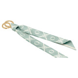 Oroton Heather Scarf Keyring in Duck Egg/Cream and Printed Polyester for Women