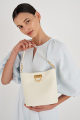 Oroton Colt Bucket in Clotted Cream and Smooth Leather for Women