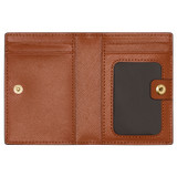 Internal product shot of the Oroton Harriet 4 Credit Card Fold Wallet in Black and Saffiano Leather for Women
