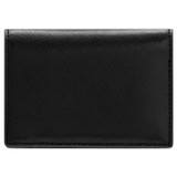 Back product shot of the Oroton Harriet 4 Credit Card Fold Wallet in Black and Saffiano Leather for Women
