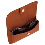Internal product shot of the Oroton Harriet Sunglasses Case in Cognac and Saffiano Leather for Women