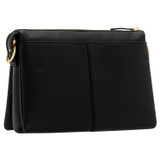 Back product shot of the Oroton Emma Medium Day Bag in Black and Pebble Leather for Women
