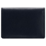 Back product shot of the Oroton Harriet 4 Credit Card Fold Wallet in Indigo and Saffiano Leather for Women