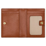 Internal product shot of the Oroton Harriet 4 Credit Card Fold Wallet in Cognac and Saffiano Leather for Women
