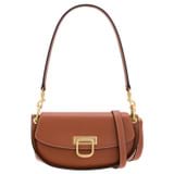 Front product shot of the Oroton Colt Small Baguette in Brandy and Smooth leather for Women