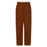 Front product shot of the Oroton Curved Leg Pant in Tan and 100% Cotton for Women