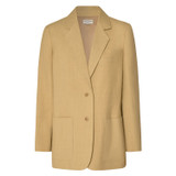 Front product shot of the Oroton Blazer in Raffia and 81% Viscose, 17% Cotton, 2% Elastane for Women
