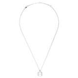 Oroton Fawne Rectangle Necklace in Silver/Clear and Brass Base With Sterling Silver plating/Cubic Zirconia for Women