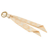Oroton Heather Scarf Keyring in Oatmeal/Cream and Printed Polyester for Women