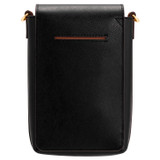 Back product shot of the Oroton Harriet Phone Crossbody in Black and Saffiano Leather for Women