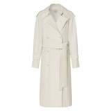 Front product shot of the Oroton Coated Trench in White and 42% Linen, 34% Cotton, 24% Polyurethane for Women