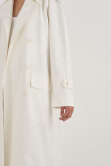 Oroton Coated Trench in White and 42% Linen, 34% Cotton, 24% Polyurethane for Women