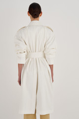 Oroton Coated Trench in White and 42% Linen, 34% Cotton, 24% Polyurethane for Women