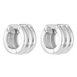 Oroton Drew Mini Hoops in Silver and Brass Base Metal With Rhodium Plating for Women