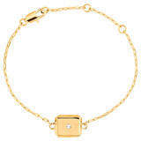 Oroton Fawne Rectangle Bracelet in Gold/Clear and Brass Base With 18CT Gold Plating /Cubic Zirconia for Women