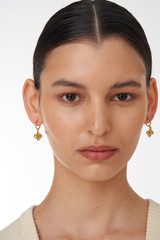 Oroton Aster Hoops in Worn Gold and Brass Base With 18CT Gold Plating for Women