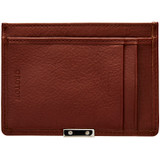 Oroton Austere Credit Card Sleeve in Chocolate and Calf Leather for Men