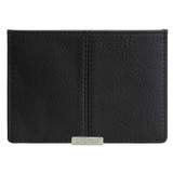 Front product shot of the Oroton Austere Credit Card Sleeve in Black and Black Leather for Men