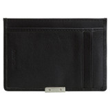 Back product shot of the Oroton Austere Credit Card Sleeve in Black and Black Leather for Men