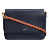 Oroton Harriet Crossbody in Indigo and Saffiano Leather With Smooth Leather Trim for Women