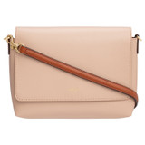 Front product shot of the Oroton Harriet Crossbody in Praline and Saffiano Leather With Smooth Leather Trim for Women