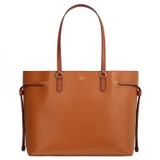 Front product shot of the Oroton Harriet Medium Tote in Cognac and Saffiano Leather With Smooth Leather Trim for Women