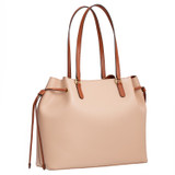 Back product shot of the Oroton Harriet Medium Tote in Praline and Saffiano Leather With Smooth Leather Trim for Women
