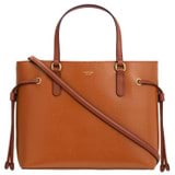 Front product shot of the Oroton Harriet Mini Tote in Cognac and Saffiano Leather With Smooth Leather Trim for Women
