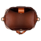 Oroton Harriet Small Bucket Bag in Cognac and Saffiano Leather With Smooth Leather Trim for Women