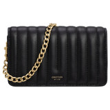 Front product shot of the Oroton Fay Mini Chain Crossbody in Black and Nappa Leather for Women