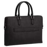 Back product shot of the Oroton Hugo 13" Slim Laptop Bag in Black and Saffiano Leather for Men