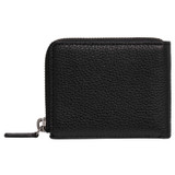 Back product shot of the Oroton Harry Pebble 6 Credit Card Zip Wallet in Black and Pebble Leather for Men
