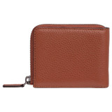Oroton Harry Pebble 6 Credit Card Zip Wallet in Cognac and Pebble Leather for Men