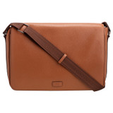 Front product shot of the Oroton Harry Pebble EW Satchel in Cognac and Pebble Leather for Men