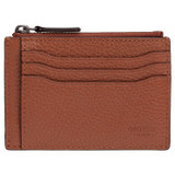 Front product shot of the Oroton Harry Pebble Money Clip Credit Card Sleeve in Cognac and Pebble Leather for Men