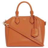 Front product shot of the Oroton Inez Mini Day Bag in Cognac and Shiny Soft Saffiano for Women