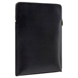 Back product shot of the Oroton Inez 13" Laptop Cover in Black and Shiny Soft Saffiano for Women