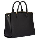 Oroton Inez 13" Zip Around Worker Tote in Black and Shiny Soft Saffiano for Women