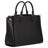Back product shot of the Oroton Inez 13" Zip Around Worker Tote in Black and Shiny Soft Saffiano for Women
