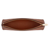 Internal product shot of the Oroton Inez Pencil Case in Cognac and Shiny Soft Saffiano for Women