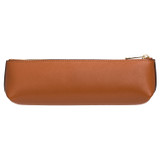 Back product shot of the Oroton Inez Pencil Case in Cognac and Shiny Soft Saffiano for Women