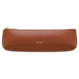 Front product shot of the Oroton Inez Pencil Case in Cognac and  for Women