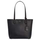 Front product shot of the Oroton Inez Small Shopper Tote in Black and Shiny Soft Saffiano for Women